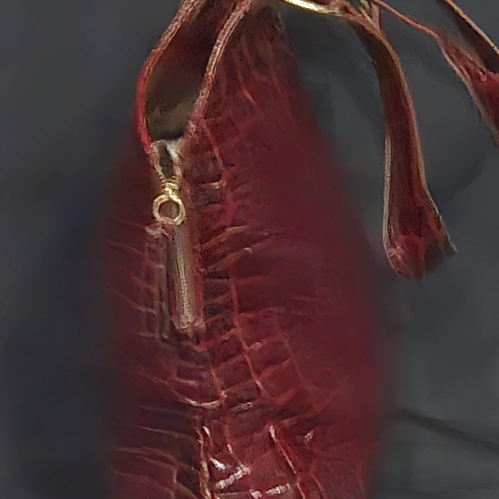 Chic Maroon Crocodile-Patterned Shoulder Bag - image 2